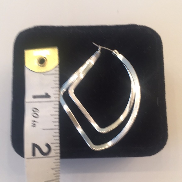 New Sterling Silver Hoop Pierced Earrings - Picture 4 of 7